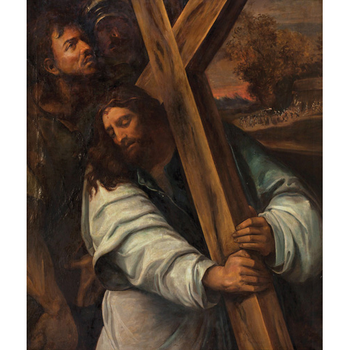 Sub.:1 - Lote: 85 - SEGN SEBASTIANO DEL PIOMBO, S.XX Cristo con la Cruz a cuestas