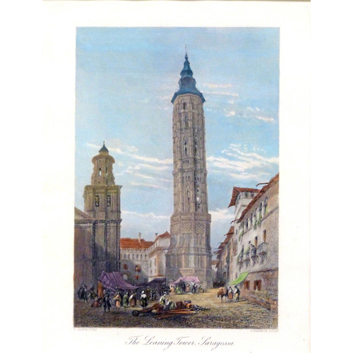 Sub.:1 - Lote: 44 - Thomas HEAWOOD, (c.1810-c.1870). The Leaning Tower, Saragossa.