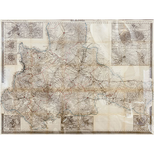 Sub.:11 - Lote: 8 - F. COELLO DE PORTUGAL Y QUESADA (1822-1898) Y P. MADOZ (1806-1870) Mapa de la Provincia de Zaragoza y Planos de sus ciudades.
