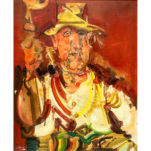 Sub.:12 - Lote: 60 - LVARO DELGADO (Madrid, 1922 - 2016) Personaje con sombrero