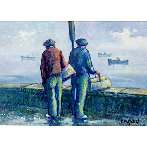 Sub.:12 - Lote: 26 - JUAN MARI NAVASCUS (San Sebastin, 1941) Pescadores vascos