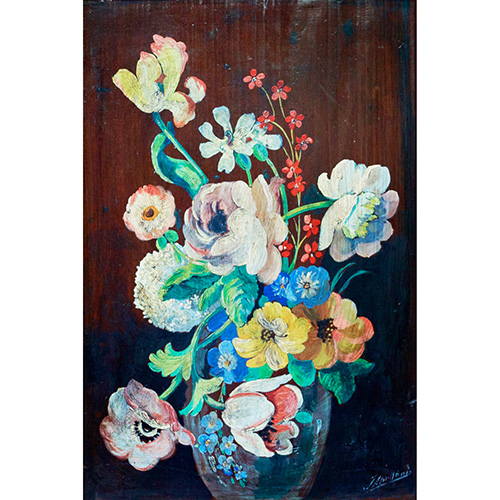 Sub.:12 - Lote: 25 - JESS APELLNIZ (Vitoria 1898-1969) Jarrn con flores