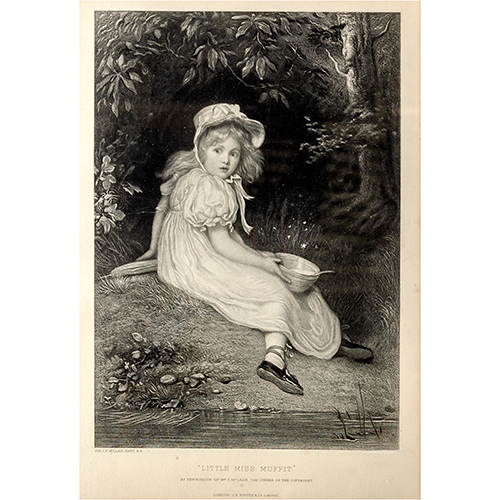 Sub.:13 - Lote: 105 - JOHN EVERETT MILLAIS (Southampton, 1829 - Londres, 1896) Little Miss Muffit
