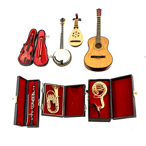 Sub.:13 - Lote: 1620 -  Lote de siete instrumentos en miniatura.