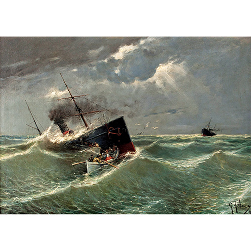 Sub.:14 - Lote: 71 - GENARO PALAU (Torrente, 1868 - Valencia, 1933) Escena de naufragio
