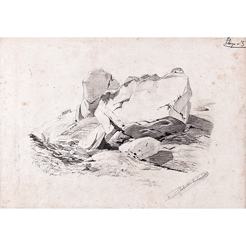 Sub.:15 - Lote: 1036 - VALENTN DE ZUBIAURRE (Madrid, 1879 - 1963) Estudio de rocas