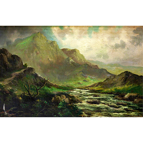 Sub.:15 - Lote: 61 - JACK M. DUCKER (Escocia, ca. 1910 - 1930) Las cataratas de Dochart, Escocia