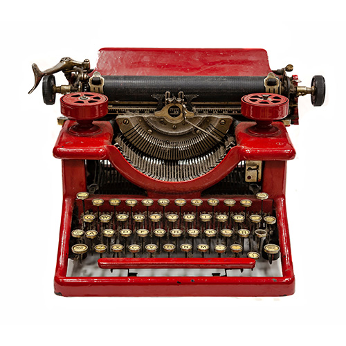 Sub.:15 - Lote: 1346 -  Maquina escribir patinada en rojo.