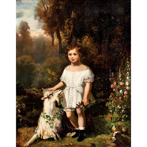 Sub.:15 - Lote: 1124 - CHARLES ADOLPHE BONNEGRACE (Toulouse, 1808 - Montmirail, 1882) Retrato infantil