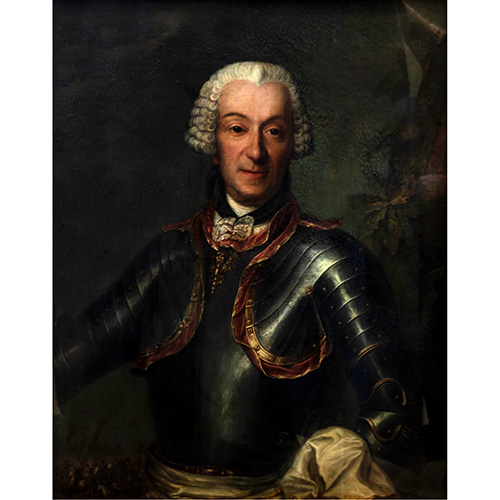 Sub.:15 - Lote: 79 - ESCUELA FRANCESA, S. XVIII Retrato de caballero con armadura