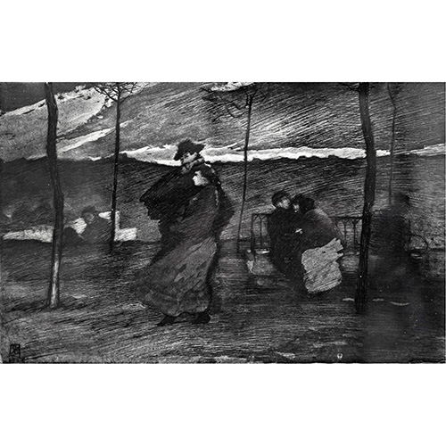 Sub.:15 - Lote: 100 - RICARDO BAROJA (Minas de Riotinto, Huelva, 1871 - Vera de Bidasoa, Navarra, 1953) Pareja en el campo