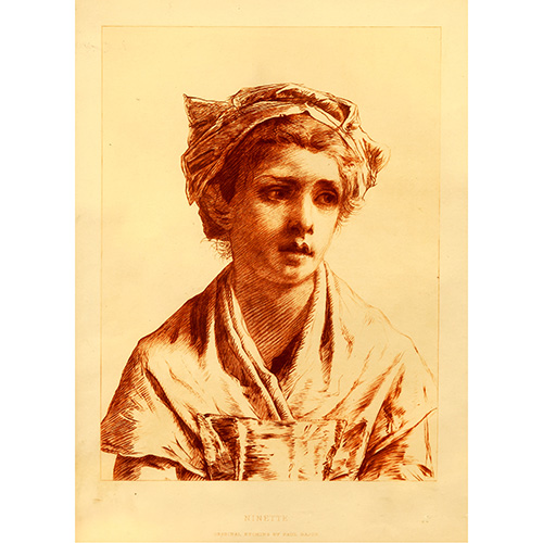 Sub.:16 - Lote: 7 - PAUL ADOLPHE RAJON (Dijon 1842-Anvers-sur-Oise 1888) Ninette: Retrato de una joven