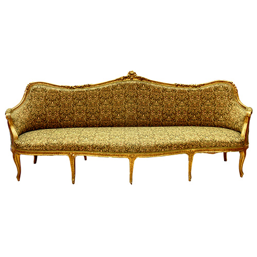 Sub.:17 - Lote: 166 -  Canap dorado estilo Luis XV de gran tamao. 