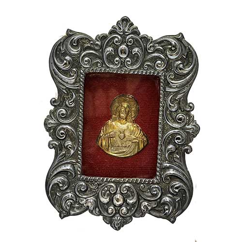 Sub.:18 - Lote: 1341 -  Sagrado Corazn con marco de plata