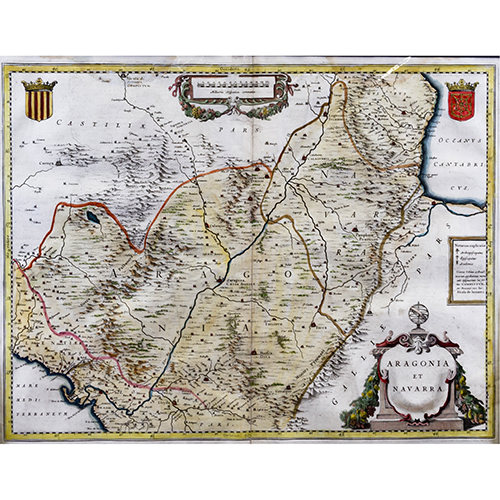 Sub.:20 - Lote: 21 - BLAEU, WILHELM (1571 - 1638) BLAEU, JOAN (1596 - 1673) Aragonia Et Navarra