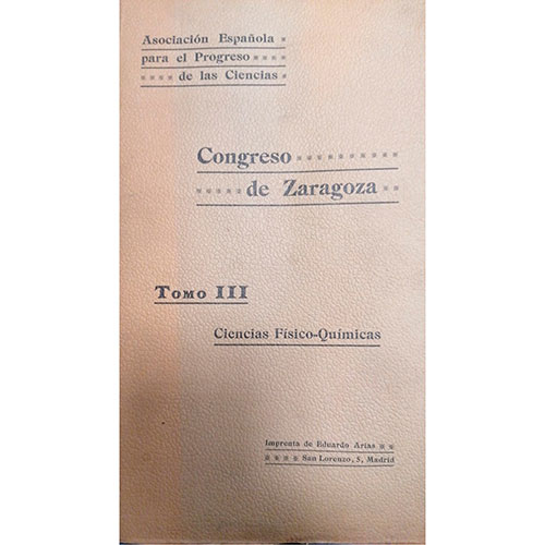 Sub.:27 - Lote: 2097 -  Asociacin espaola para el progreso de las ciencias. Congreso de Zaragoza