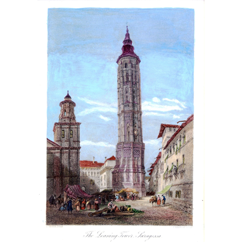 Sub.:5 - Lote: 6 - SR ERNEST GEORGE (1839-1922) La Torre Inclinada de Zaragoza / Leaning Tower of Saragossa. Londres, 1875