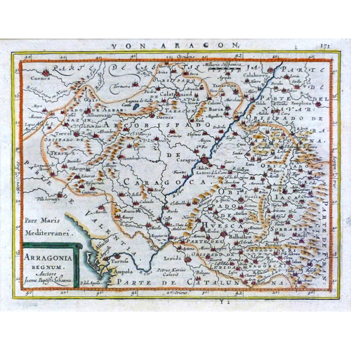 Sub.:6 - Lote: 87 - J. LAVANHA, (1555-1624) Mapa de Aragn. Arragonia Regnum.