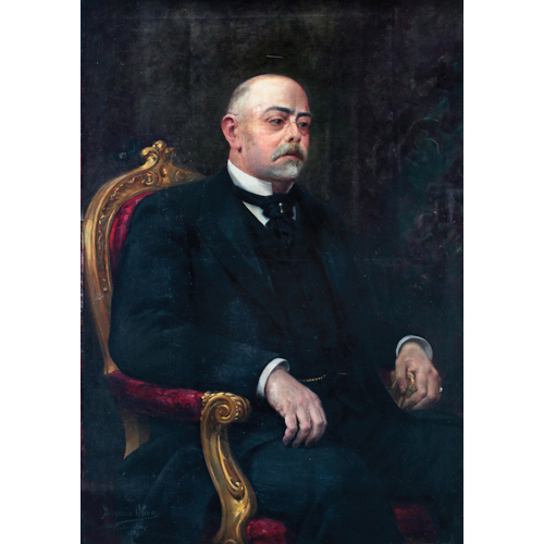 Sub.:6 - Lote: 1080 - EUGENIO OLIVA (Palencia, 1852 - Madrid, 1925) Retrato de caballero