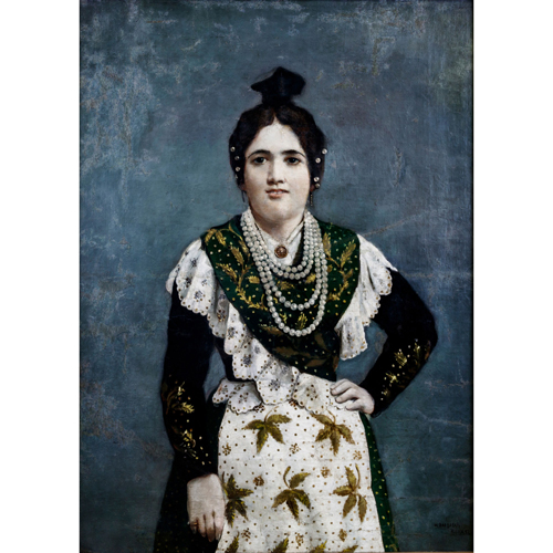 Sub.:8 - Lote: 52 - MARIANO BARBASN (Zaragoza, 1864 - 1924) Retrato de Dama