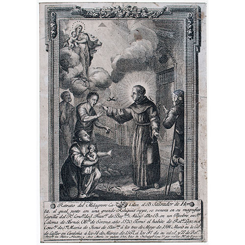 Sub.:9 - Lote: 54 - PLANELLA, B. (Barcelona, 1772-1844). COROMINA i FERALT, J. (1756-1834) Retrato del milagrero cataln: Beato Salvador de Horta