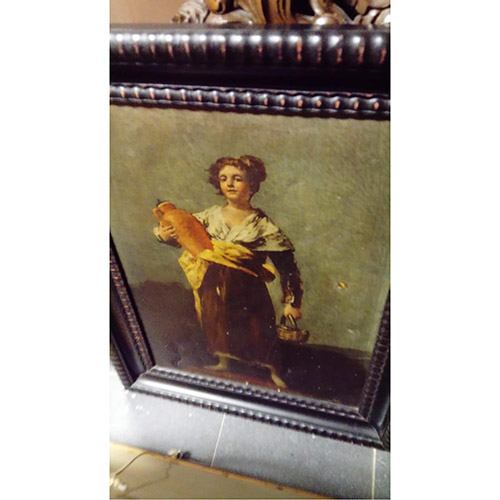 Sub.:1-On - Lote: 661 -  leo sobre lienzo, copia de Goya. Campesina.