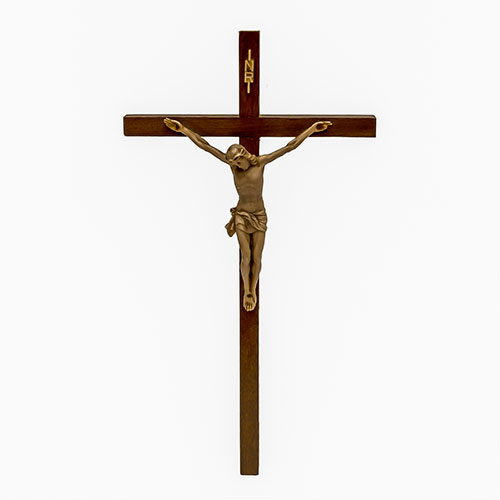 Sub.:1-On - Lote: 267 -  Cristo crucificado en resina emulando marfil sobre cruz de madera.