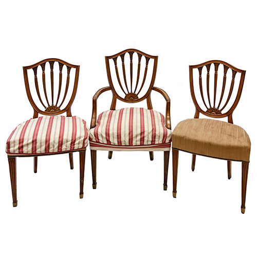 Sub.:1-On - Lote: 92 -  Tres sillas y un sillo estilo Sheraton de loscertales.