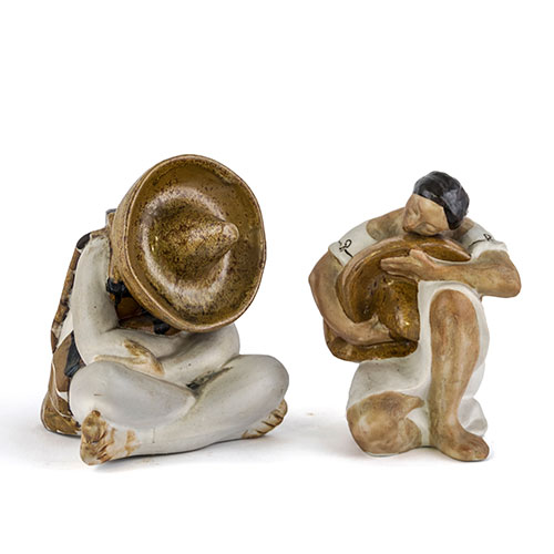 Sub.:1-On - Lote: 244 -  Pareja de esculturas mejicanas en cer�mica de Nalda.