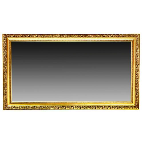 Sub.:1-On - Lote: 153 -  Espejo en estuco dorado rectangular, con guirnalda decorativa de acantos en la moldura exterior.