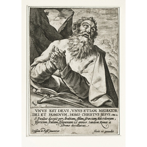 Sub.:1 - Lote: 149 - CRISPIJN VAN DE PASSE (Holanda, 1564-1637) S. Paulus