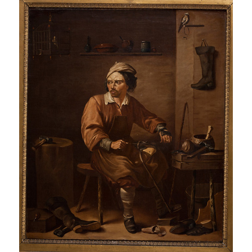 Sub.:1 - Lote: 136 - SEGUIDOR DE EGBERT VAN HEEMSKERCK (Haarlem 1634/5-1704 London) Zapatero en su taller