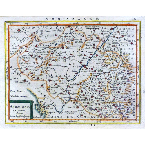 Sub.:1 - Lote: 128 - J. LAVANHA, (1555-1624) Mapa de Aragn. Arragonia Regnum.