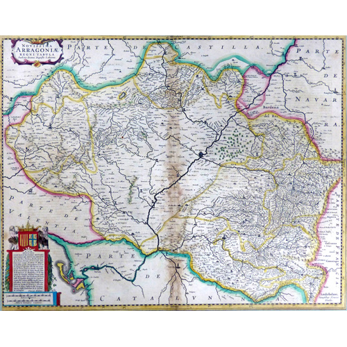 Sub.:1 - Lote: 129 - J. LAVANHA, (1555-1624) Mapa de Aragn. Novissima Arragoniae Regni Tabula.