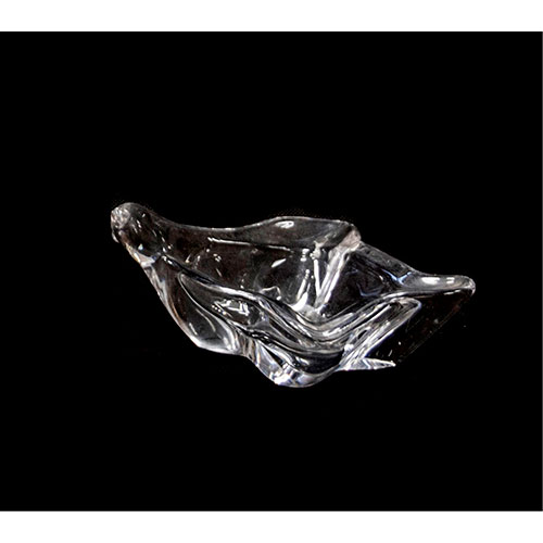Sub.:10-On - Lote: 670 -  Cenicero en cristal soplado en forma de ave.