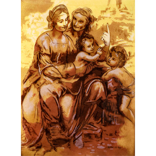 Sub.:10-On - Lote: 313 -  Esmalte basado en la obra de Da Vinci: Santa Isabel, la Virgen, el nio y su primo