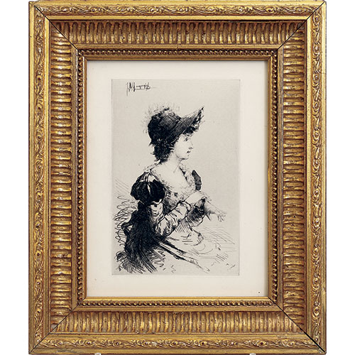 Sub.:10-On - Lote: 287 - IGNAZ MICHAEL MARCEL GAUGENGIGL (Passau 1853-Boston 1932) Retrato de mujer
