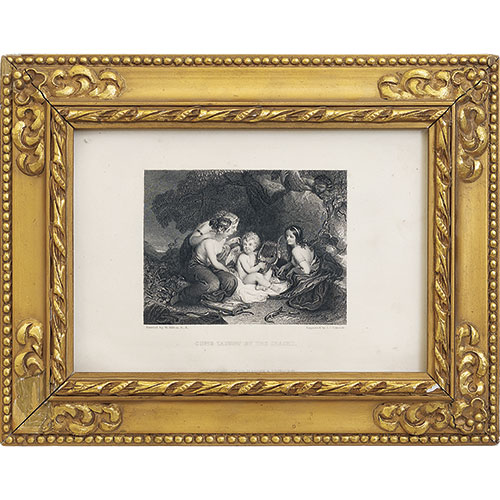 Sub.:10-On - Lote: 291 - J. C. EDWARDS (Inglaterra, 1821 - 1855) Y WILLIAM HILTON (Londres, 1789 - 1839) Las Tres Gracias adiestran a Cupido.