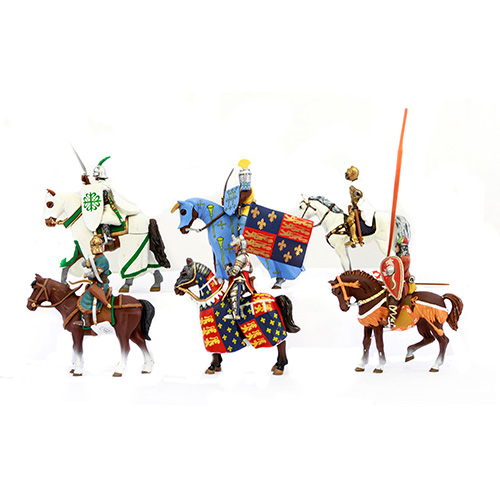 Sub.:10 - Lote: 1295 -  Lote de seis r�plicas de soldados de caballer�a de distintos ej�rcitos y culturas. En plomo pintado con todo lujo de detalles, armamento y ataviaduras. En perfecto estado de conservaci�n.