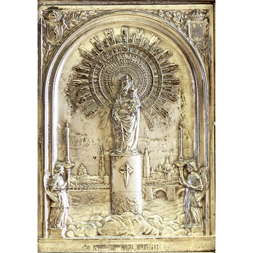 Sub.:10 - Lote: 1283 -  Relieve en cobre plateado. Virgen del Pilar.