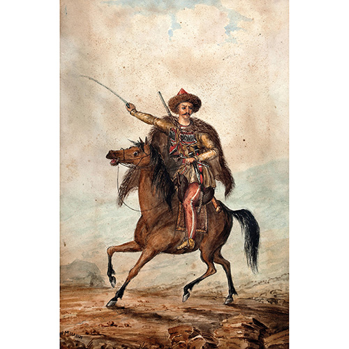 Sub.:10 - Lote: 1182 - W. MARKHAM (S. XX) Mongol a caballo