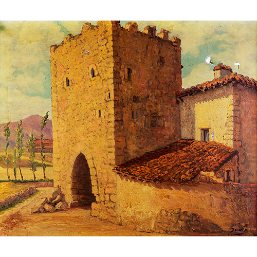Sub.:10 - Lote: 106 - JOS MARA AMANN JOMA (Bilbao, 1890 - 1971) Vista de una torre