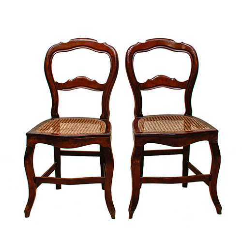 Sub.:10 - Lote: 1518 -  Pareja de sillas inglesas, de poca eduardiana ca. 1900. En madera colonial patinada.