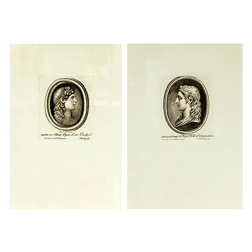 Sub.:11-On - Lote: 304 - THOMAS WORLIDGE (Inglaterra, 1700 - 1766) Apolo y cabeza de mujer