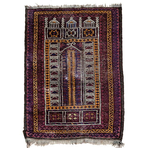 Sub.:11-On - Lote: 142 -  Alfombra de oraci�n con motivos geometrizados. Turca