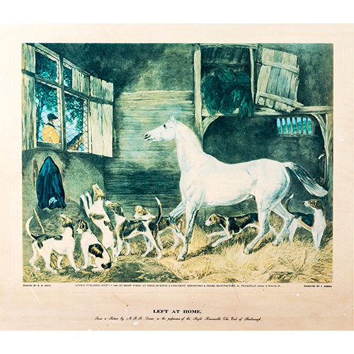 Sub.:11-On - Lote: 334 -  pareja de l�minas con representaci�n de caballos en un retablo