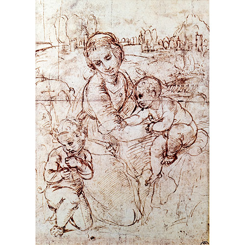 Sub.:11-On - Lote: 335 -  Pareja de l�minas enmarcadas, r�plicas de dibujos de Leonardo Da Vinci.
