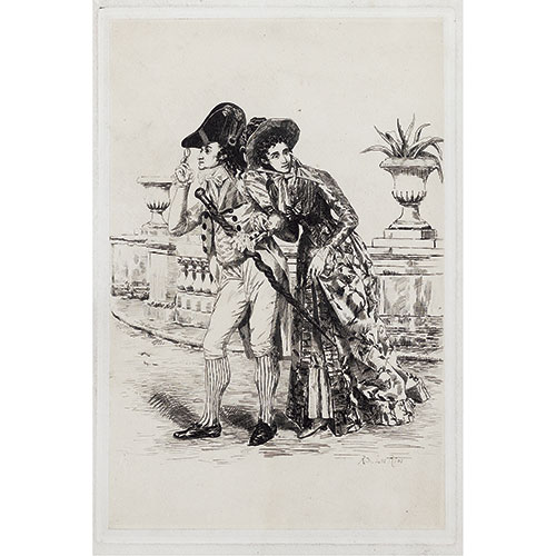 Sub.:11-On - Lote: 308 - RICARDO DE LOS R�OS (Valladolid, 1846-Madrid, 1929) Moda de Paris tras la Revoluci�n: Incroyables y Merveilleuses