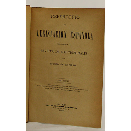 Sub.:11-On - Lote: 1300 -  Repertorio de legislaci�n espa�ola