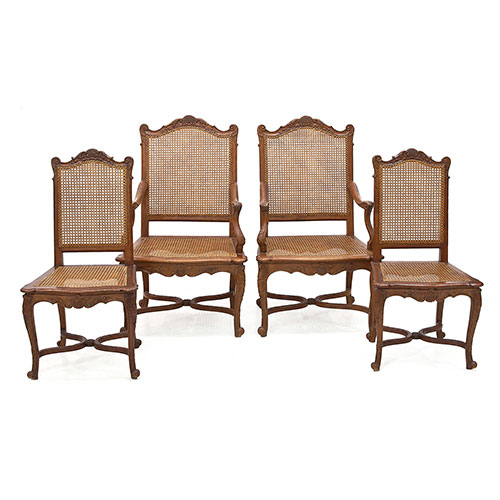Sub.:11 - Lote: 1314 -  Conjunto de dos sillones y dos sillas estilo Luis XV